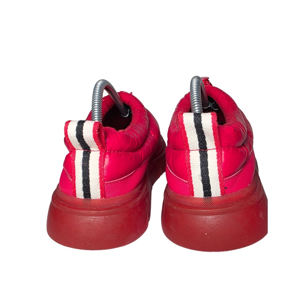 Hunter Intrepid Puffer Low Top Shoes Red Quilted Platform Slip On Sneakers Sz 10 - Picture 6 of 10